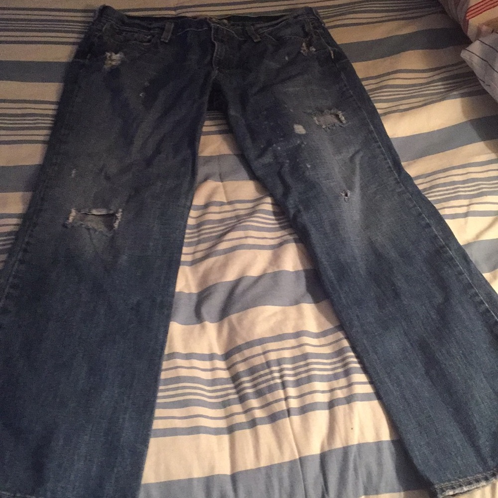 Old Navy boy-cut distressed jeans